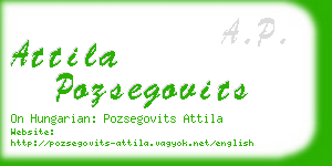 attila pozsegovits business card